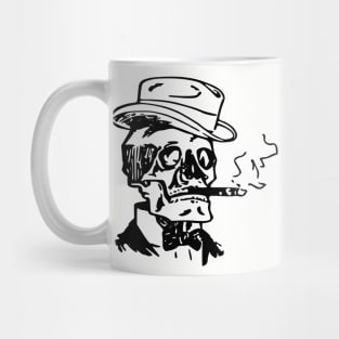 Skeleton Skull Top Hat Smoking Cigar Mug